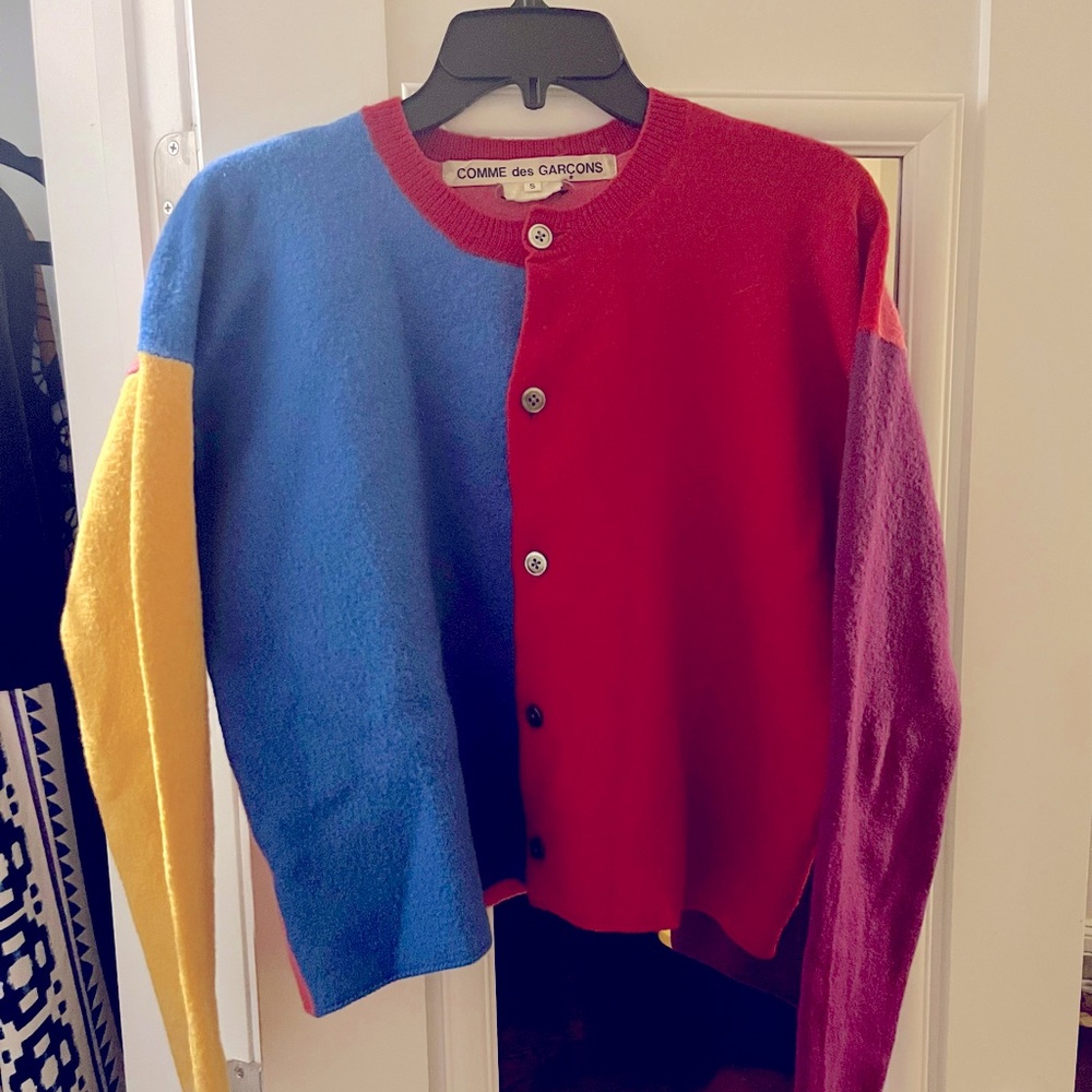 Rare COMME des GARCONS color block cardigan